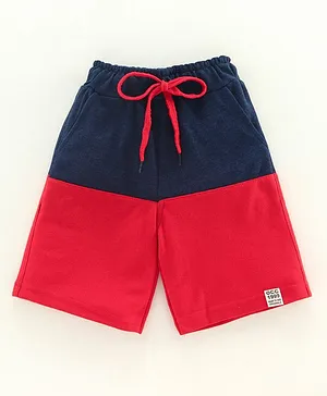 DEAR TO DAD Colour Block Shorts - Navy Blue & Red