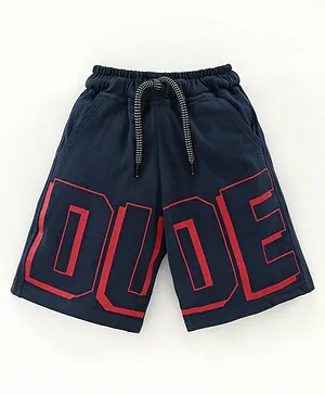 DEAR TO DAD Dude Printed Shorts - Navy Blue