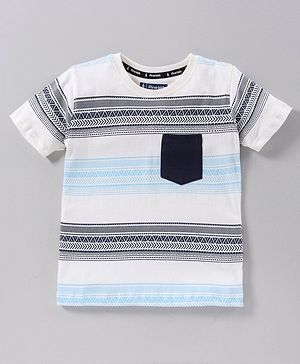 Pine Kids Half Sleeves Biowashed Tee Stripes - Multicolor