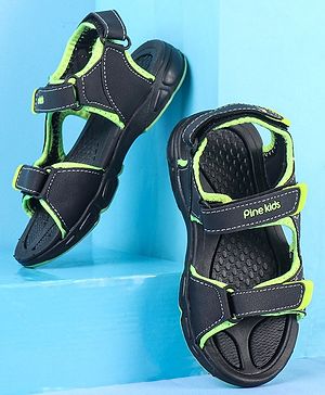 Pine Kids Velcro Closure Sandals - Black Green