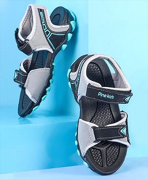 Pine Kids Velcro Closure Sandals - Grey Black