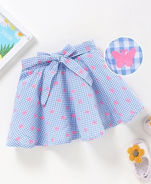 Babyhug Mid Thigh Skirt Printed - Blue