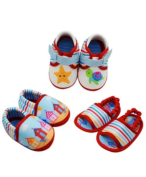 KazarMax Anti-Skid House Printed Booties Pack Of 3 - Multicolor