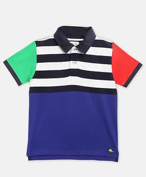 Cherry Crumble By Nitt Hyman Half Sleeves Striped Polo T-Shirt - Multicolor