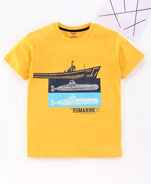 Smarty Half Sleeves Tee Submarine Print - Yellow