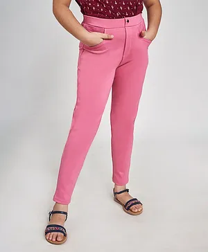 Global Desi Girl Full Length Solid Colour Pants - Light Pink