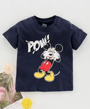 Fox Baby Half Sleeves Tee Mickey Mouse Print - Blue
