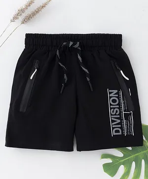 Flenza Division Print Detailing Shorts - Black