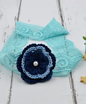 Love Crochet Art Hyacinth Flower Headband - Blue
