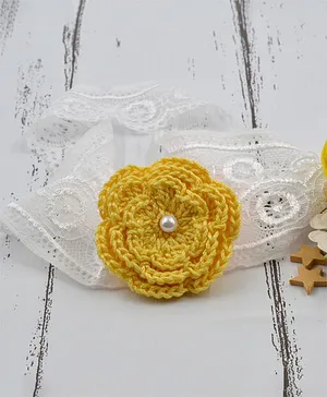 Love Crochet Art Flower Detailing Headband - Yellow