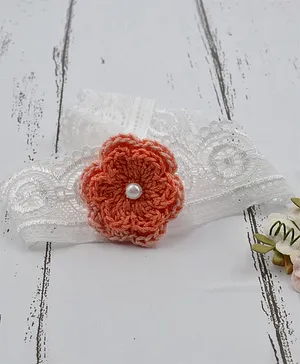 Love Crochet Art Flower Detailing Headband - Peach