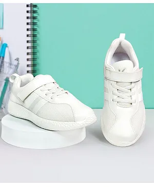 KazarMax Velcro Closure School Shoes - White