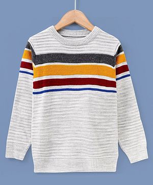 Pine Kids Full Sleeves Medium Winter Wear Sweater - Gre