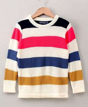 Pine Kids Full Sleeves Striped Medium Winter Wear Pullover - Multicolor