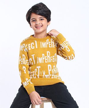 Pine Kids Full Sleeves Pullover Sweater - Yellow