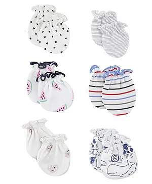 Baby Moo Mittens Pack of 6 - White (Color May Vary)