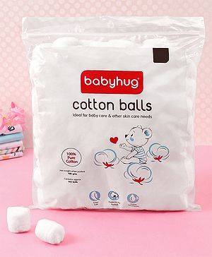 Babyhug 100% Pure Cotton Balls Soft & Gentle for Baby Care  140 Pieces (100g) | Highly Absorbent | Baby Care | First-Aid | Makeup