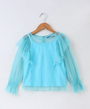 Pine Kids Full Sleeves Biowashed Top Solid Color - Blue
