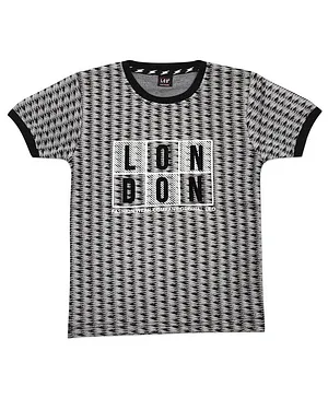 LEO Printed Half Sleeves Tee - Blue