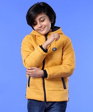 Pine Kids Full Sleeves Hooded Padded Jacket - Yellow