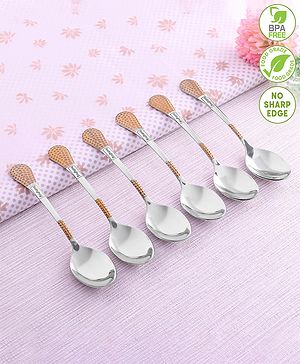 Babyhug Stainless Steel Spoon Set of 6 - Silver