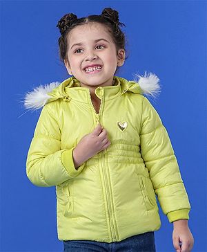 Babyoye Full Sleeves Hooded Padded Jacket - Yellow