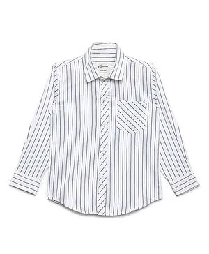 AJ Dezines Full Sleeves Striped Shirt - White