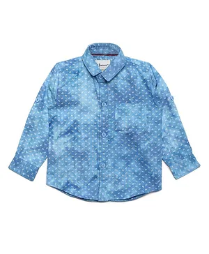 AJ Dezines Full Sleeve Paisley Print Shirt - Blue