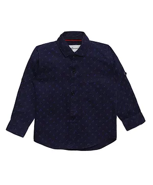 AJ Dezines Full Sleeve Printed Shirt - Blue