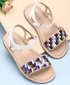 Pine Kids Sandals Sequin Detailing - White