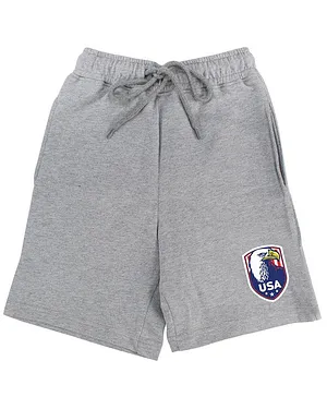 Wear Your Mind Graphic USA Print Shorts - Grey