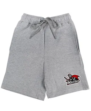 Wear Your Mind Graphic Warriors Print Shorts - Grey