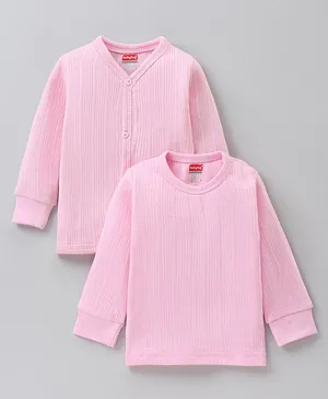 Babyhug Full Sleeves Thermal Vests Pack of 2 - Pink