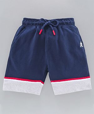 Pine Kids Knee Length 100% Cotton Bio Wash Shorts - Grey Blue