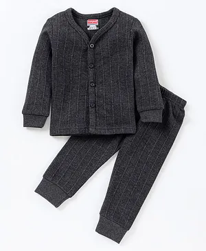 Babyhug Full Sleeves Thermal Innerwear Set - Dark Grey