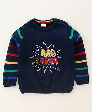 Babyhug Full Sleeves Pull On Sweater - Blue