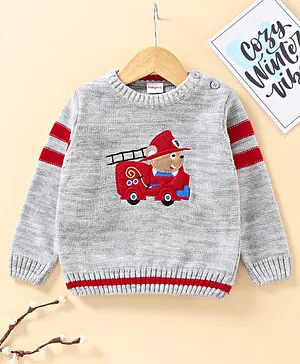 Babyhug Full Sleeves Pull Over Sweater - Grey
