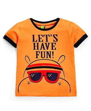 Spark Half Sleeves T-Shirt Hippo Print - Orange