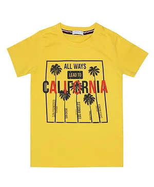 Luke and Lilly Half Sleeves California Printed Tee - Yellow