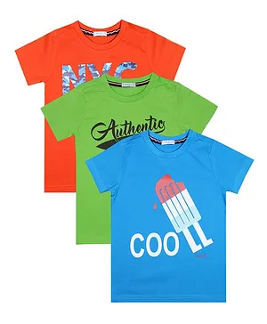 Luke and Lilly Pack Of 3 Half Sleeves Cool Print Tees - Multi Colour