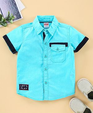 Babyhug Half Sleeves Shirt Solid Color - Blue