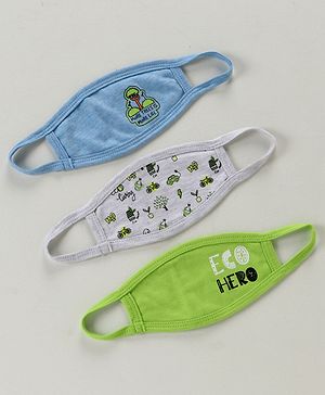 Babyhug 4 to 6 Years Washable & Reusable Knit Face Mask - Pack of 3