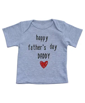 Kadam Baby Happy Father's Day Daddy Print Short Sleeves Tee - Grey