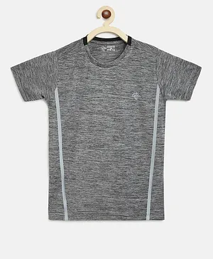 Chimprala Half Sleeves Self Design Sports Tee - Grey