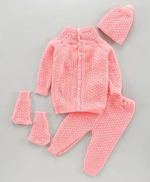 Babyhug Full Sleeves Sweater Set - Pink