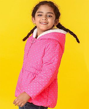 Babyhug Full Sleeves Front Open Sweater - Pink