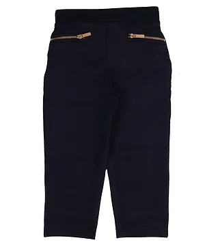 Ziama Knee Length Waist Zipped Capri - Navy Blue