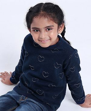 Babyhug Full Sleeves Sweater - Blue