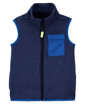 Carter's Zip-Front Sherpa Vest - Navy