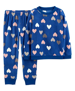 Carter's 2-Piece Heart Fleece PJs - Blue